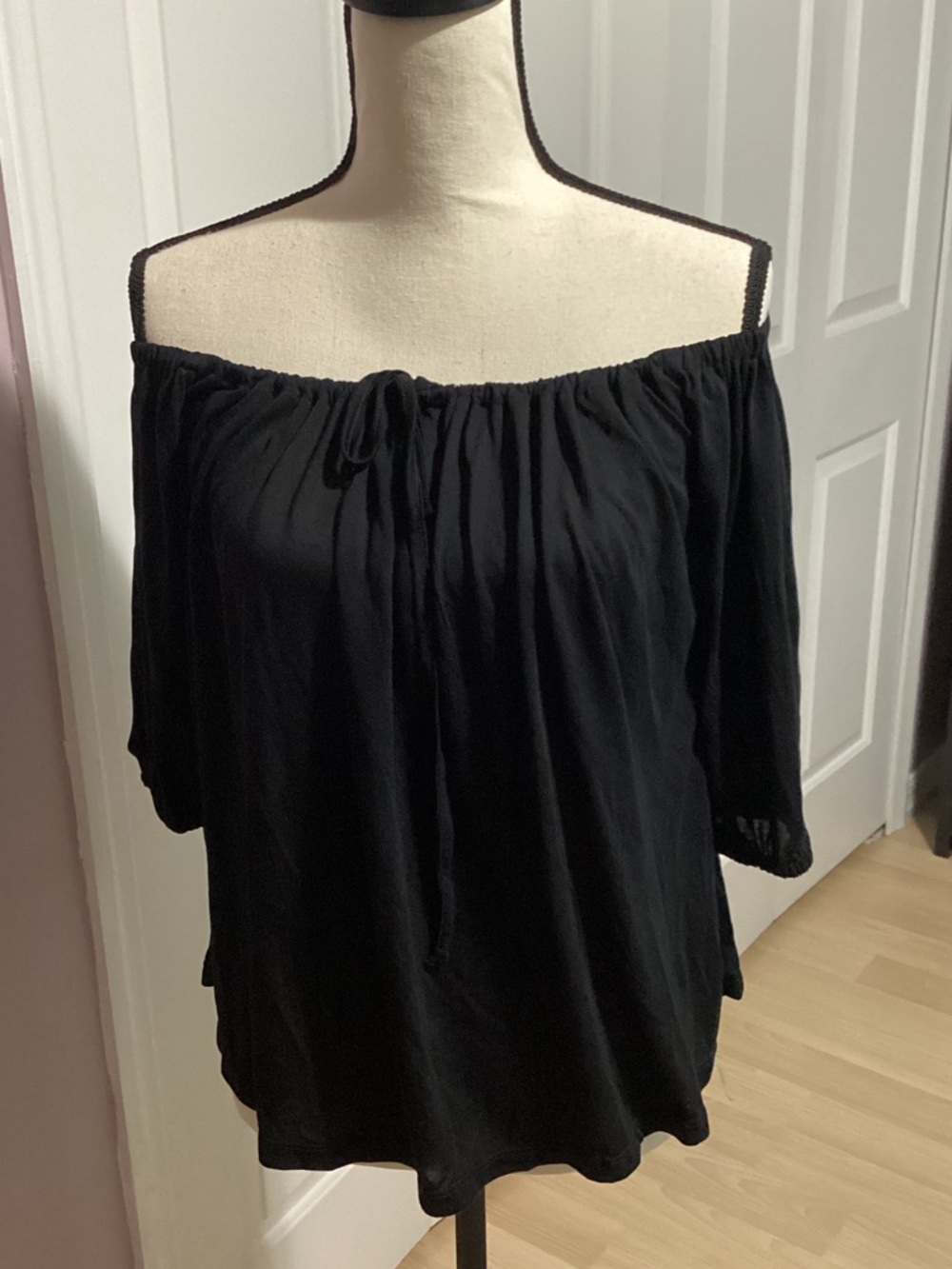 925fit Black Off-Shoulder Boho Tunic